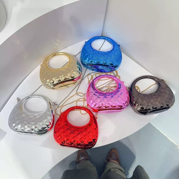 Acrylic Shell Crescent Clutch