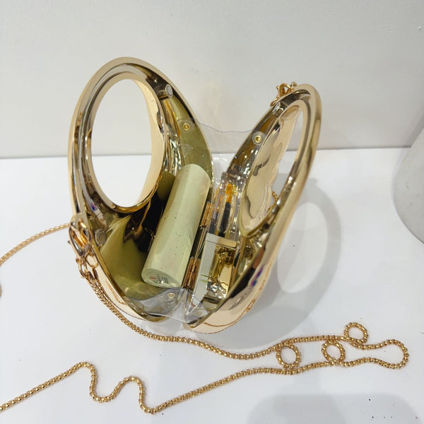 Acrylic Shell Crescent Clutch