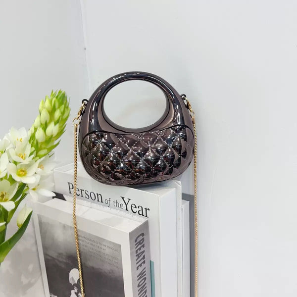 Acrylic Shell Crescent Clutch