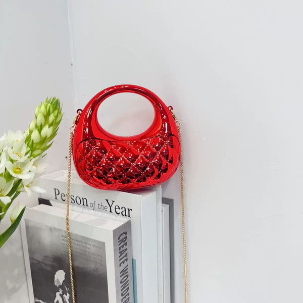 Acrylic Shell Crescent Clutch