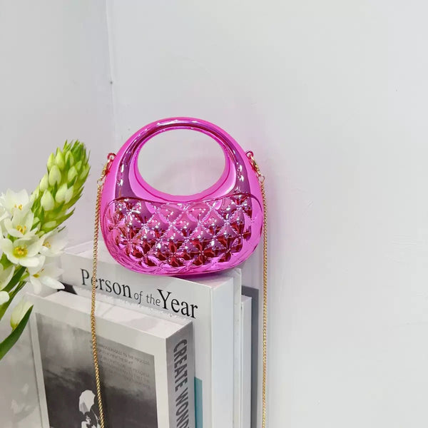 Acrylic Shell Crescent Clutch