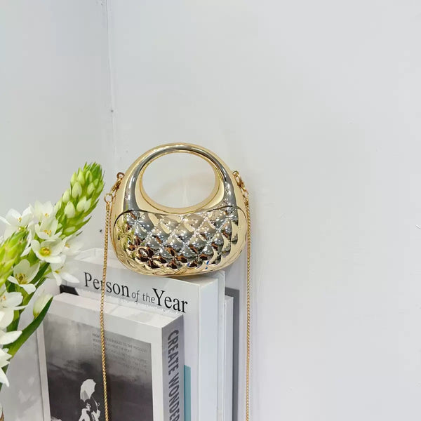 Acrylic Shell Crescent Clutch
