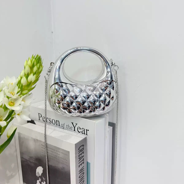 Acrylic Shell Crescent Clutch