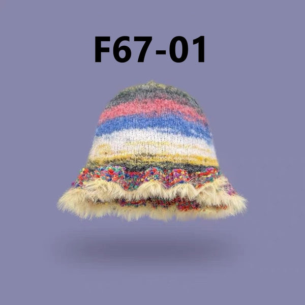 Rainbow Knitted Wool Hat
