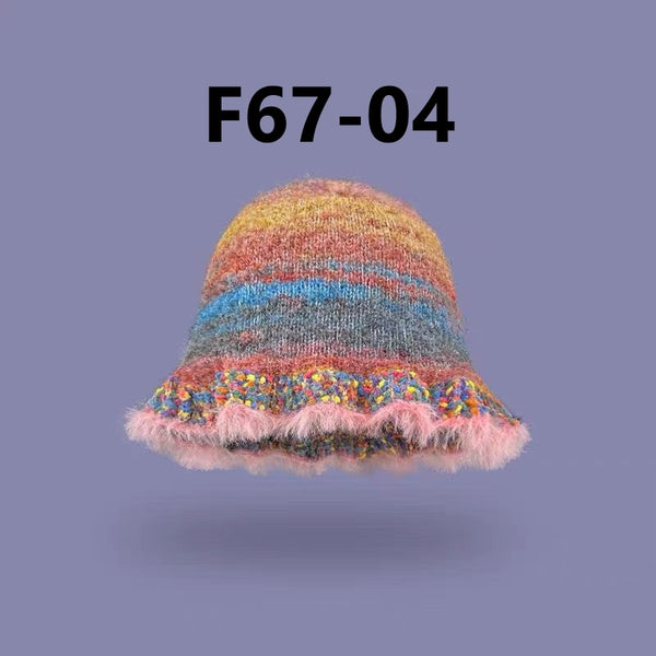 Rainbow Knitted Wool Hat