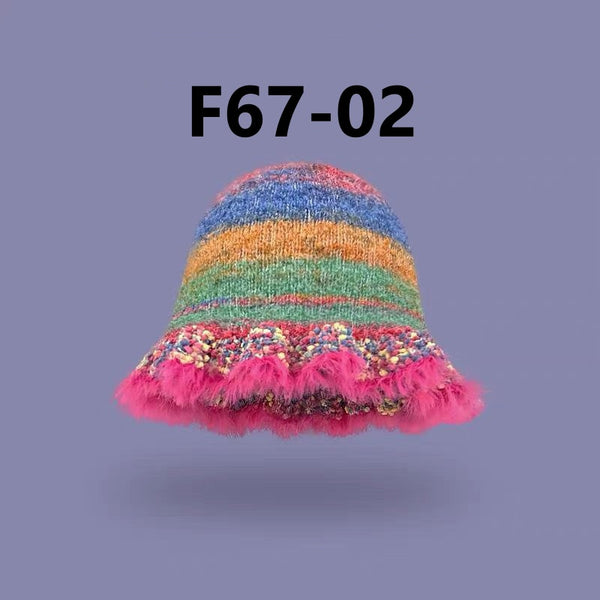 Rainbow Knitted Wool Hat