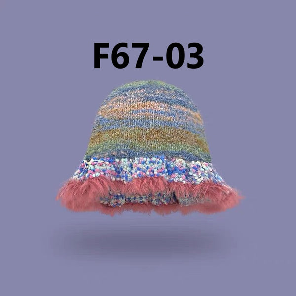 Rainbow Knitted Wool Hat