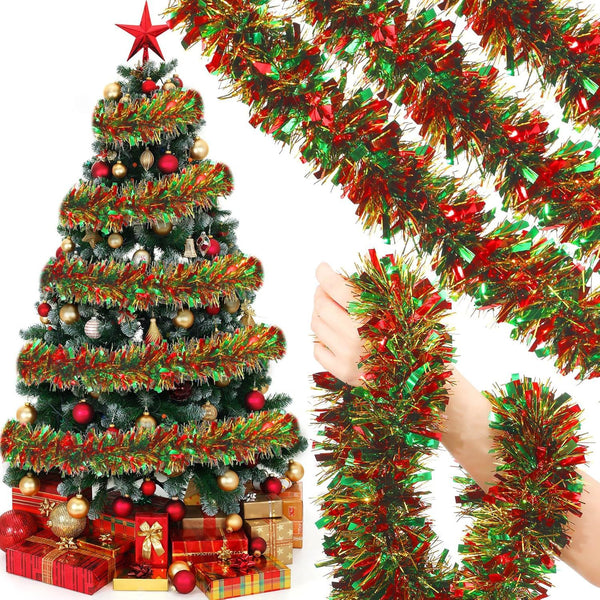 2M Green Red and Gold Tinsel Garlands (3 for $14.95)