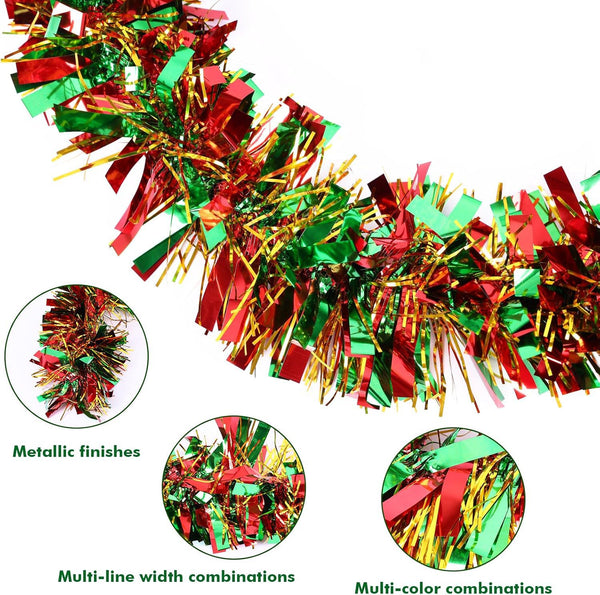 2M Green Red and Gold Tinsel Garlands (3 for $14.95)