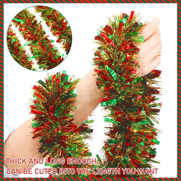 2M Green Red and Gold Tinsel Garlands (3 for $14.95)