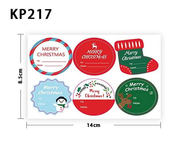 10 Pages/Pack Christmas Gift Tag Stickers