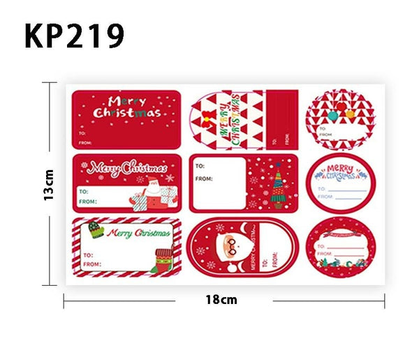 10 Pages/Pack Christmas Gift Tag Stickers