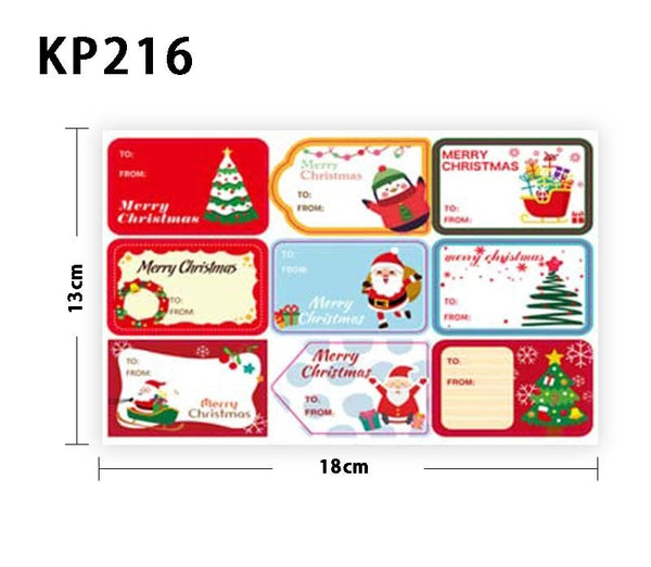 10 Pages/Pack Christmas Gift Tag Stickers