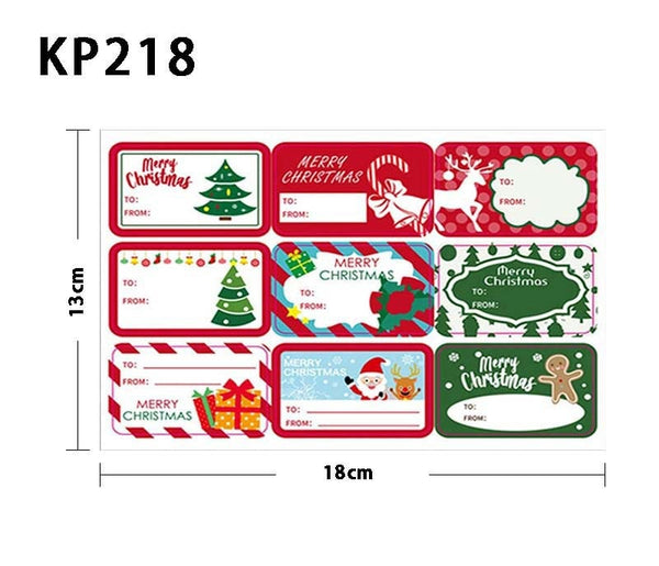 10 Pages/Pack Christmas Gift Tag Stickers