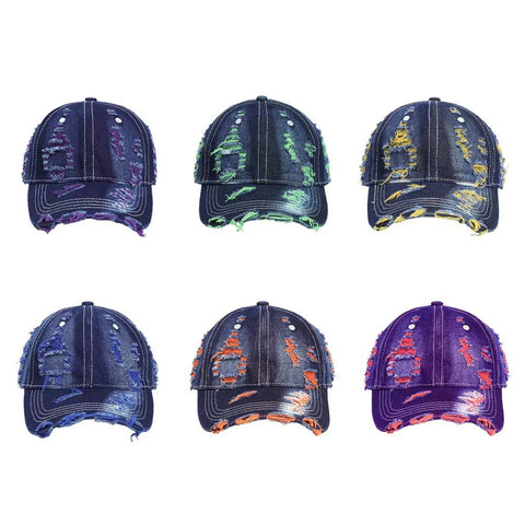 Ripped Denim Baseball Caps