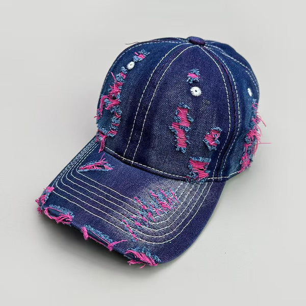 Ripped Denim Baseball Caps