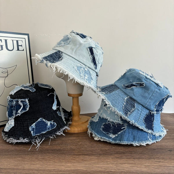 Patches Denim Fisherman's Hat