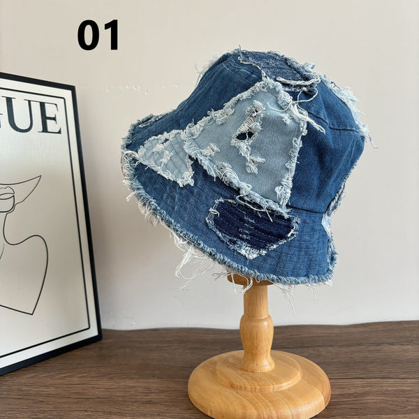 Patches Denim Fisherman's Hat
