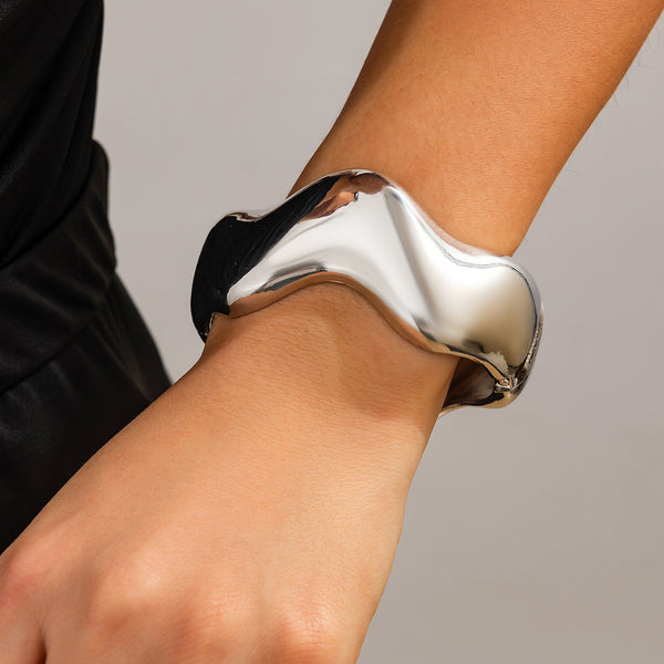 Wide Heavy Metal Bracelet