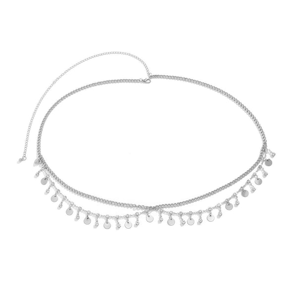 Coins & Diamond Waist Chain