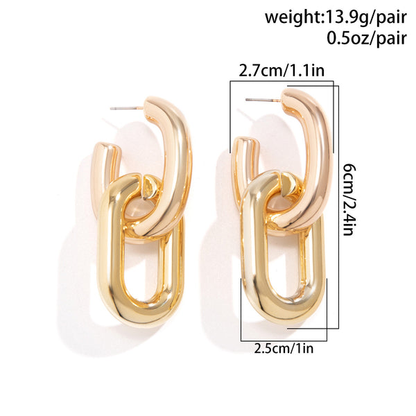 Thick Chain Double Hoop Earrings
