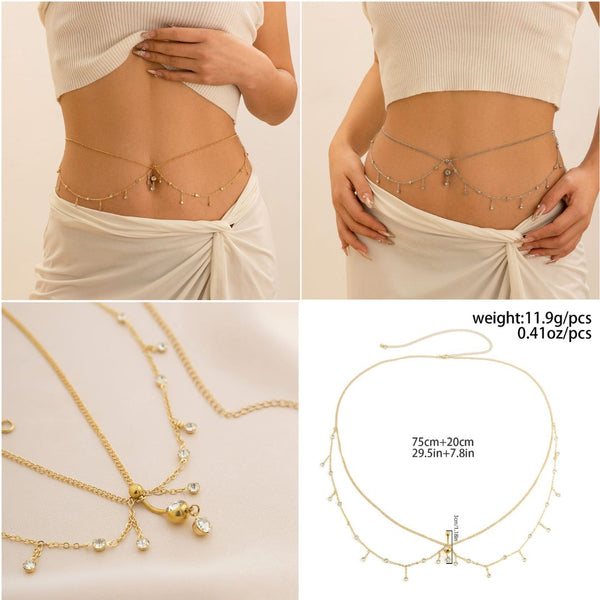 Tassel Body Chain With Navel Ring