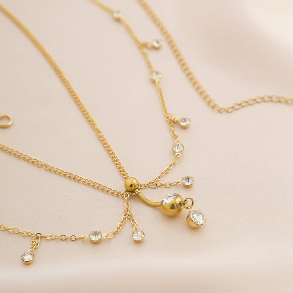 Tassel Body Chain With Navel Ring