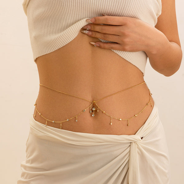 Tassel Body Chain With Navel Ring