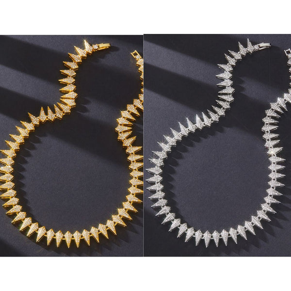 Spiked Rhinestone Necklace 18inches