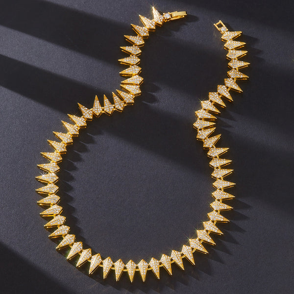 Spiked Rhinestone Necklace 18inches