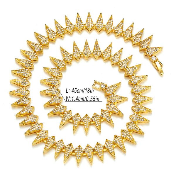 Spiked Rhinestone Necklace 18inches