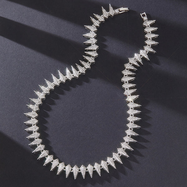 Spiked Rhinestone Necklace 18inches