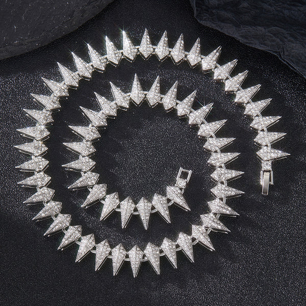 Spiked Rhinestone Necklace 18inches