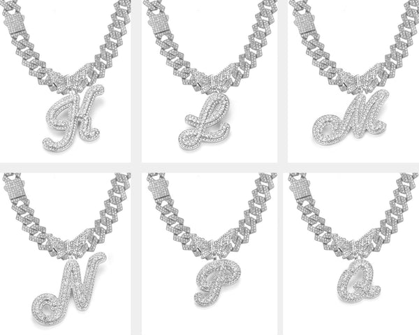 Butterfly & Letter Rhinestones Necklace