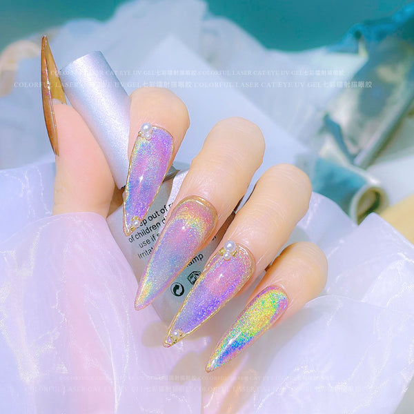 Rainbow Cat Eye Gel Polish