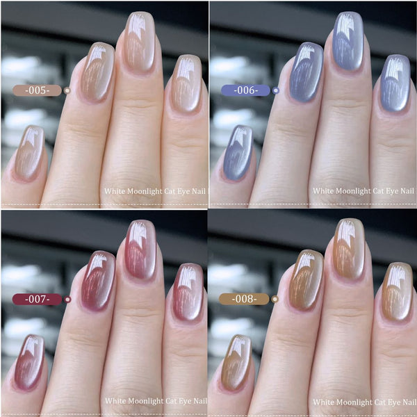White Moonlight Ceramic Cat Eye Gel Polish
