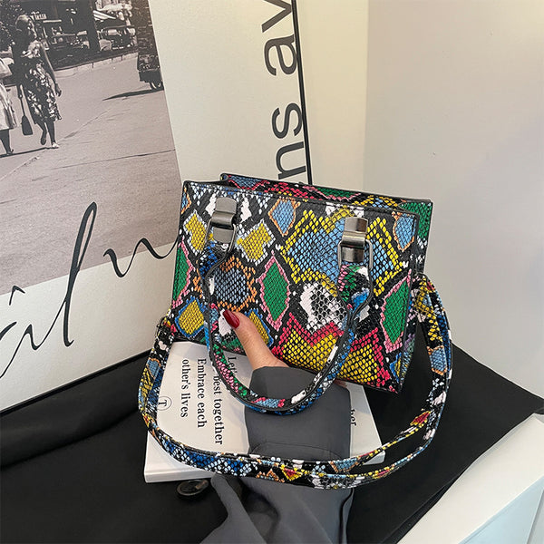 Square Snake Print Sidebag
