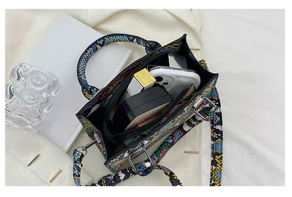 Square Snake Print Sidebag