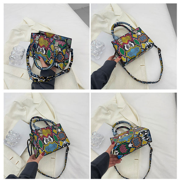 Square Snake Print Sidebag