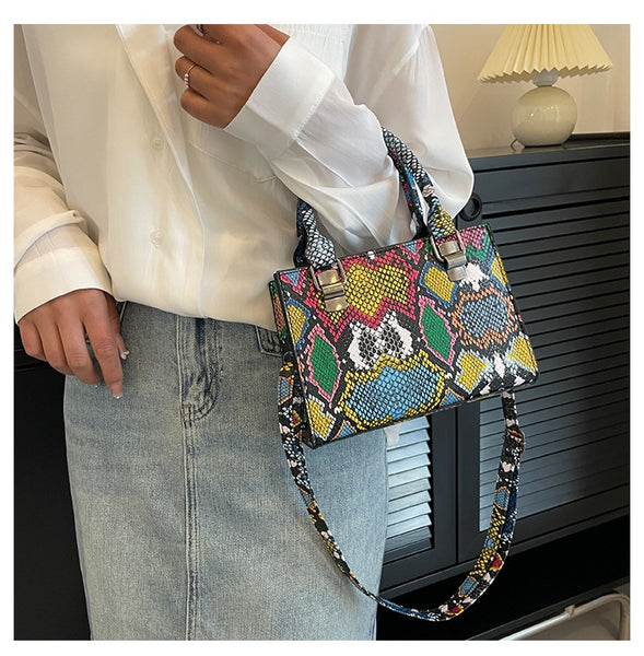 Square Snake Print Sidebag