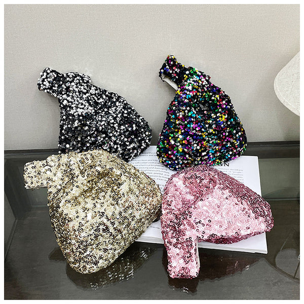 Sequin Knotted Clutch Bag
