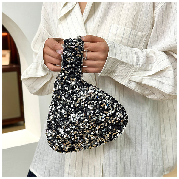 Sequin Knotted Clutch Bag