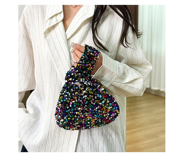 Sequin Knotted Clutch Bag