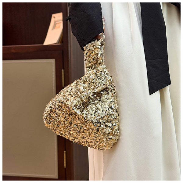 Sequin Knotted Clutch Bag
