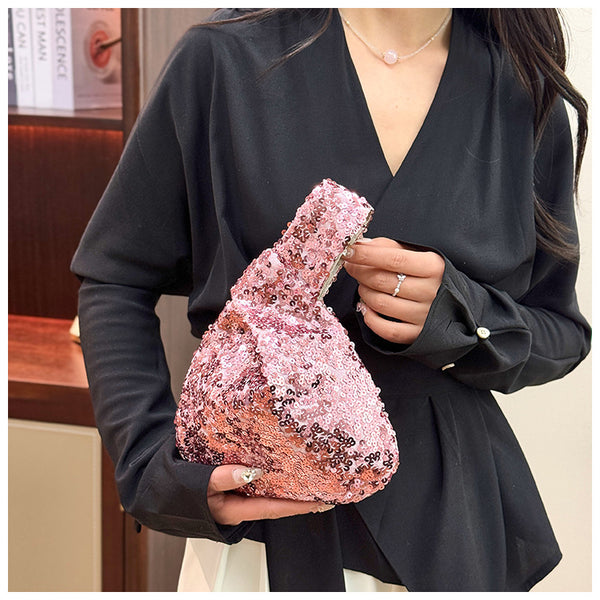 Sequin Knotted Clutch Bag