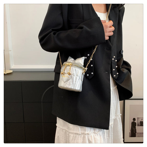 Cute Puff Bow Bucket Bag