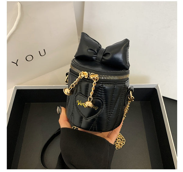 Cute Puff Bow Bucket Bag