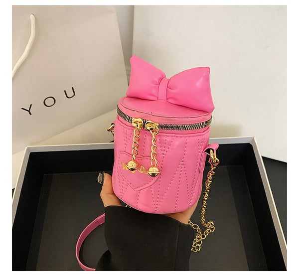Cute Puff Bow Bucket Bag