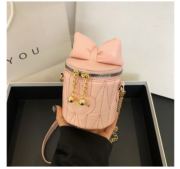 Cute Puff Bow Bucket Bag