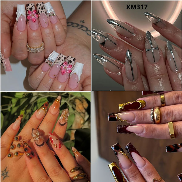 Fancy Press On Nail Set XM
